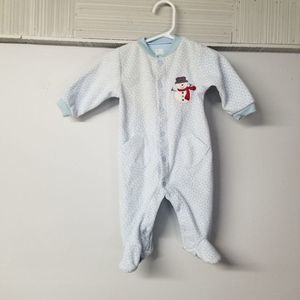 Baby 6 months terry cloth safari discoloration one piece 1pc sleeper pajama blue